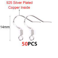 50pcs Gancho Para Pendientes De Plata Esterlina 925 Hipoalergénico Antialérgico Para Fabricación De Joyería DIY Suministros - details 0