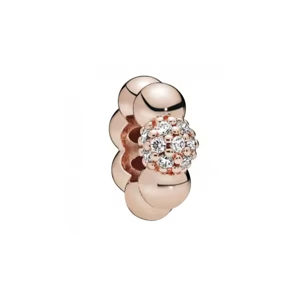 PANDORA Separador Cuentas Lisas Plata de Ley Pavé Rosé Joyería Mujer - 1