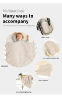 Mantas de Algodón tejadas para Bebe, cochecito para recién nasido, envoltura para envolver, Fashion a Cuadros sólidos, ropa de Cama para Niño y Niña, colcha calada de - details 3