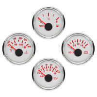 Juego Universal De 4 Medidores 52mm Temporizador De Agua Presión Del Aceite Nivel De Combustible Voltímetro Con Luz Trasera Roja Para Coche Barco Yate 12V - details 3