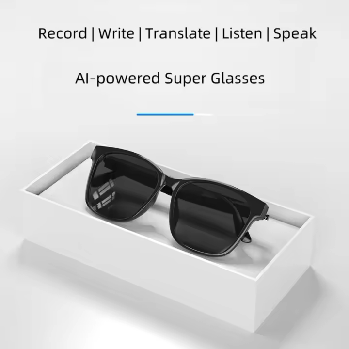 Black Tech Hyundai HY-C8 Auriculares Bluetooth Inalámbricos Traducción en Tiempo Real Subtítulos AI Glasses Traducción Simultánea Multilingüe - 1