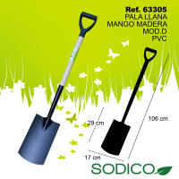PALA DE ACERO LLANA SODICO CON MANGO DE MADERA - details 0