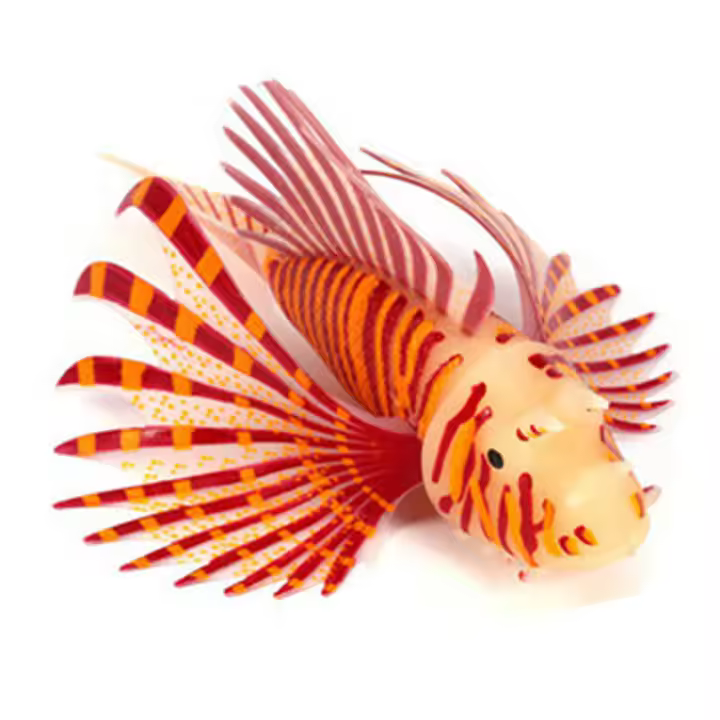 Paisajismo de pecera de acuario pez león falso luminoso, (marrón) - (marrón) - 1