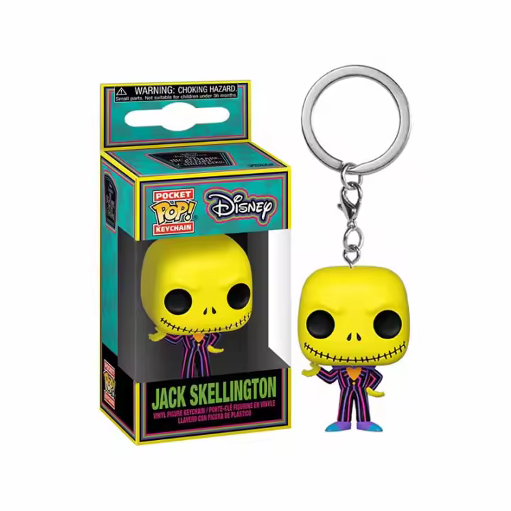 Funko Pop! Llavero Disney Pesadilla antes de Navidad, Jack BLKLT - 1