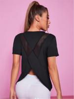 Camiseta De Yoga Sin Costuras Para Mujer Top De Fitness Entrenamiento En El Gimnasio Deportiva Corta Manga Sportswear - details 2