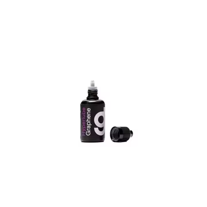 Lubricante para bicicleta Grezzy+ Hyperlube Graphene 30mL - fórmula seca duradera con nano grafeno para transmisión suave, limpieza máxima y rendimiento en condiciones secas y húmedas - 1
