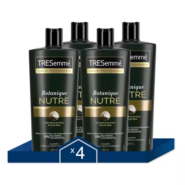 TRESemmé Champú Botanique Nutre Coco y Aloe Vera 685ml - Pack de 4 - 1