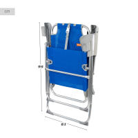 Aktive - Silla de playa plegable con respaldo reclinable 8 posiciones, 48x65x100 cm, de aluminio y textileno, con mochila, cojín, posavasos, bolsa rejilla, bolsillo lateral y antivuelco, máx. 110 kg, sillas de playa, sillas plegables, accesorios verano - details 4