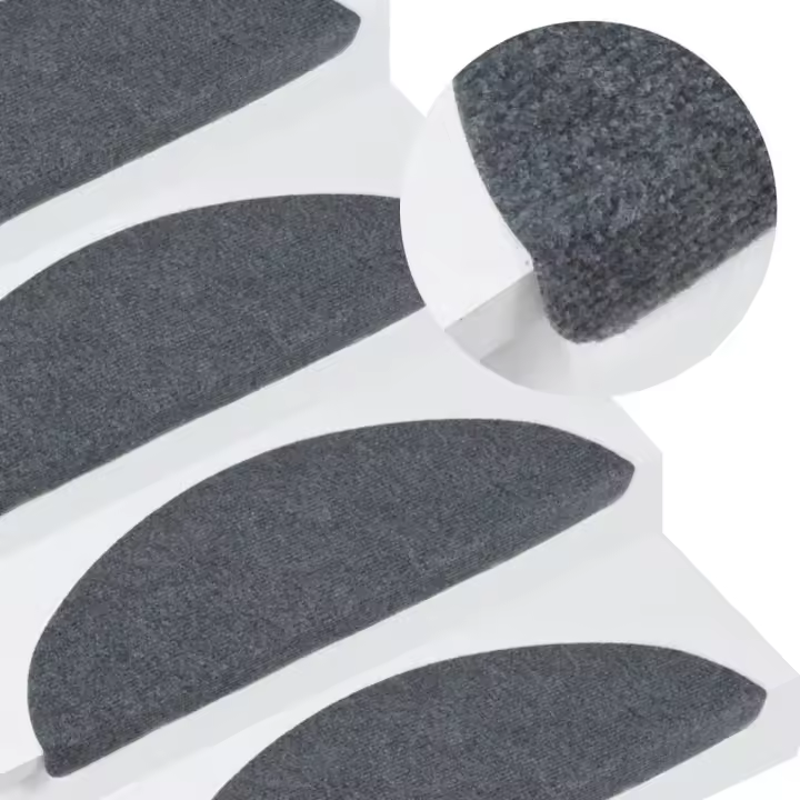 vidaXL Alfombrillas autoadhesivas escalera 10 uds gris 65x22,5x3,5 cm - 1