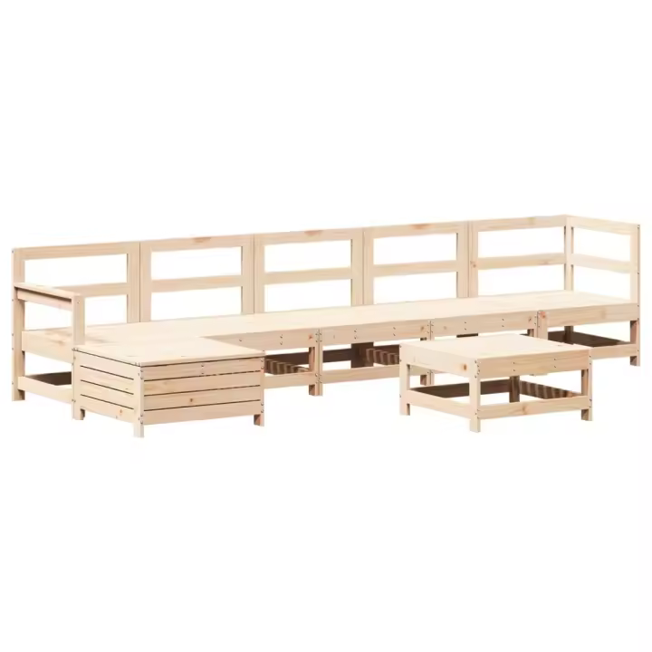 vidaXL Juego de muebles de jardín 7 piezas madera maciza de pino - 1