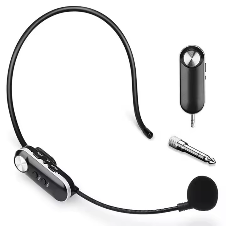 Micrófono Inalámbrico De Cabeza 2.4G Con Transmisor Y Receptor Para Amplificador Y Altavoz De Voz Para Enseñanza Guía Turística - 1