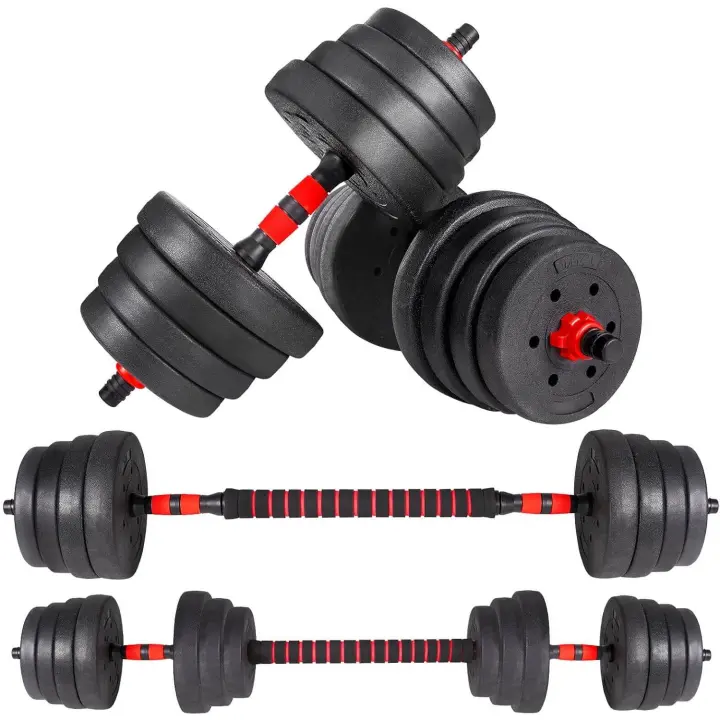 40KG Mancuernas Ajustables, con Agarre Antideslizante Pesas y Mancuernas Kit, con Barra Pesas Mancuernas, Pesas - 1