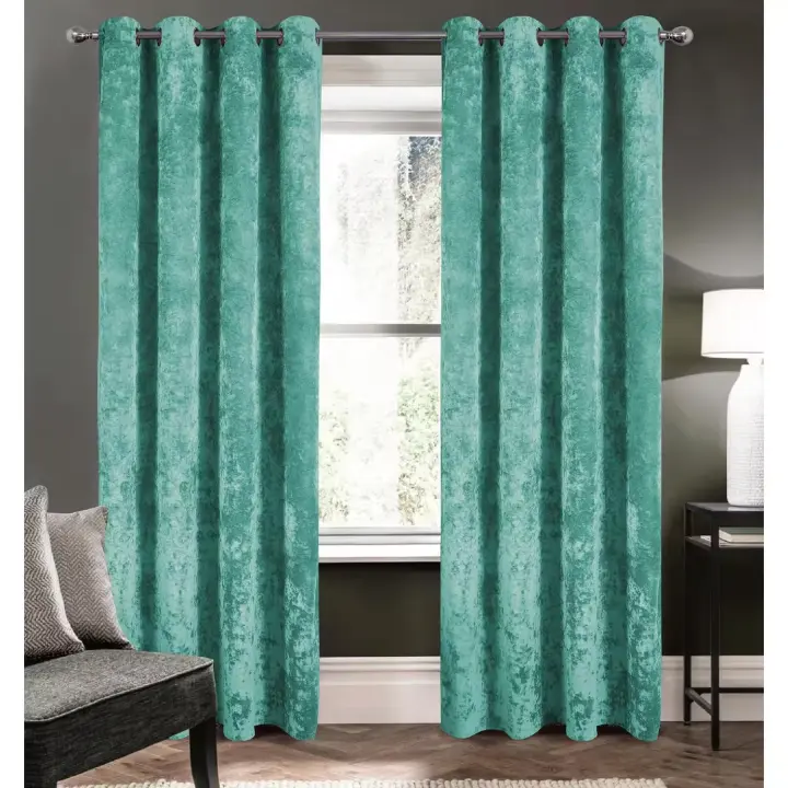 Cortinas de Terciopelo Opaca 100% Poliéster 140x260cm -Cortina Gruesa y Suave -Diseño Moderno -Ojales de Metal -Disponible en 10 Colores-Ideal para Salón, Sala de Estar, Dormitorio y Oficina. - 1