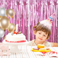 Juego De 1 Pieza De Cortina De Foil Dorado De 9.8 Pies Para Fondo De Fotografía De Cumpleaños Decoración De Fiesta Streamers De Aluminio - details 62
