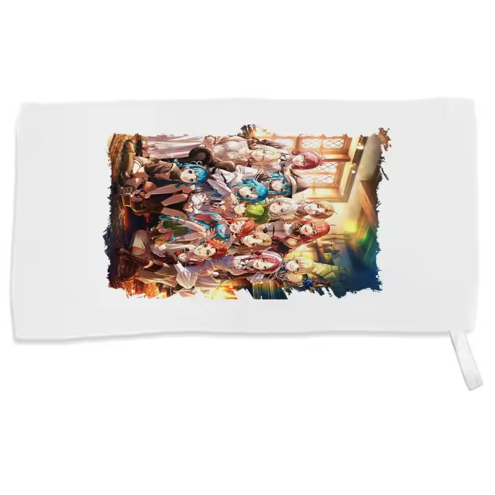 MERCHANDMANIA TOALLA PEQUEÑA ABSORBENTE mushoku tensei rudeus silphiette eris roxy suave personalizada con cinta elastica - 1
