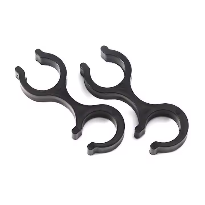 2 abrazaderas para bastones de trekking con doble hebilla y conector para bastones de senderismo, para deportes al aire libre y senderismo. - 1