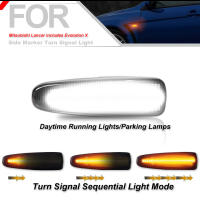 Lámpara De Señal Dinámica Amarilla Y Luz De Señal Para Mitsubishi Lancer Evolution Evo X Outlander Sport RVR ASX Blanco DRL Faros De Parqueado - details 4