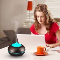Difusor de aceite esencial de aromaterapia, Humidificador silencioso de niebla fría ultrasónico de grano de madera de 300ml, decoloración de lámparas LED de color y configuración de 4 temporizadores, apagado automático sin agua - details 3
