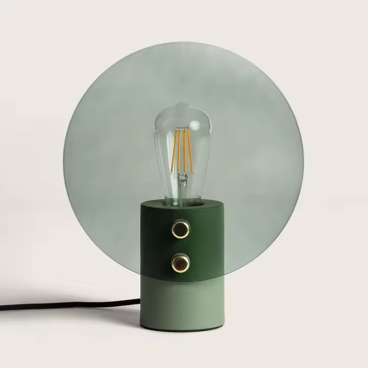 Ledkia Lámpara de Mesa Metal y Cristal Katia Verde - 1
