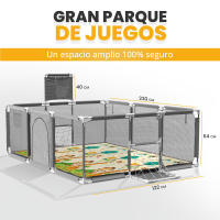 Parque Infantil Bebe + Pelota de Fútbol y Baloncesto - Corralito Plegable 180 x 120 x 60cm - Parque de Juegos Con Malla Transpirable - Centro de Actividades Gimnasio Cuna - details 2