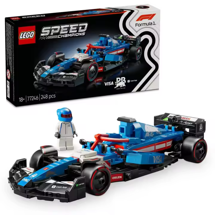 LEGO 77246 Speed Champions Coche de Carreras Visa Cash App RB VCARB 01 F1, Maqueta para Construir para Adultos de Fórmula 1 con 1 Minifigura de Piloto, Regalo para Hombres y Mujeres, Padres y Maridos - 1