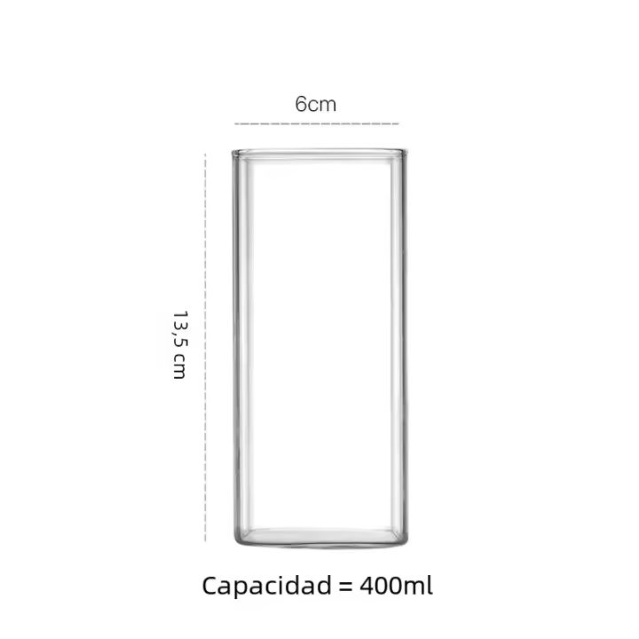 Vaso Cuadrado De Vidrio Transparente Para Bebidas Frías Gran Capacidad Para Café Con Hielo Té Con Leche Vino Rojo Cerveza - 1