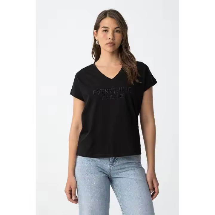 Marcas Mujer Ropa Tiffosi Tiffosi mujer Camisetas y tops  Camiseta -Tiffosi- Syra negra - 1