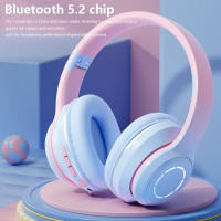 Auriculares Bluetooth de color degradado, auriculares inalámbricos para juegos, auriculares portátiles, versión Bluetooth 5,2, Batería Integrada de 800mAh - details 1