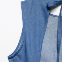 Vestido De Verano Para Mujer UNIZERA Sin Mangas Estilo Country Con Hueco En La Espalda Cuello Redondo Color Sólido A-Line Midi - details 10