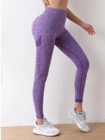 Pantalones De Yoga Para Mujer Selloso Compresión Leggings De Entrenamiento Con Control Abdominal Alto Cinturón Deporte Alimenticio Gimnasio Ropa De Ejercicio - details 27