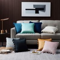 Fundas Para Cojines Negros Con Borlas Hechas a Mano 30x50cm 45x45cm 50x50cm De Velours Sólido Para Sofá Sala De Estar Dormitorio - details 4