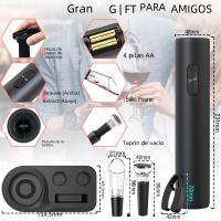 Juego De Abrevidrios Eléctrico Automático Con Base De Almacenamiento Para Botella De Vino Operado Por Batería Para Cocina Y Bar - details 4