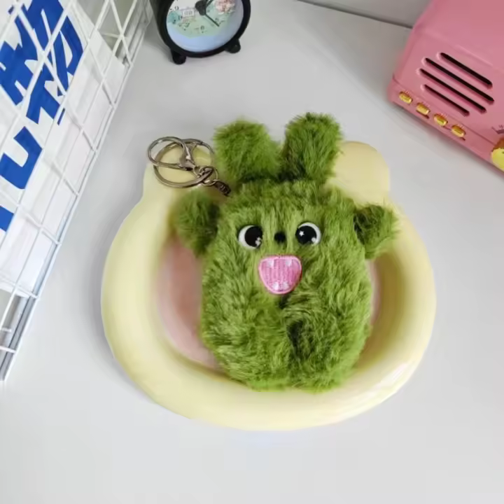 Muñeco De Peluche Conejo Y Monstruo Pequeño Para Niños Bolsa De Escuela Colgante Para Coche Llavero De Peluche Suave Para Jóvenes Y Adultos - 1