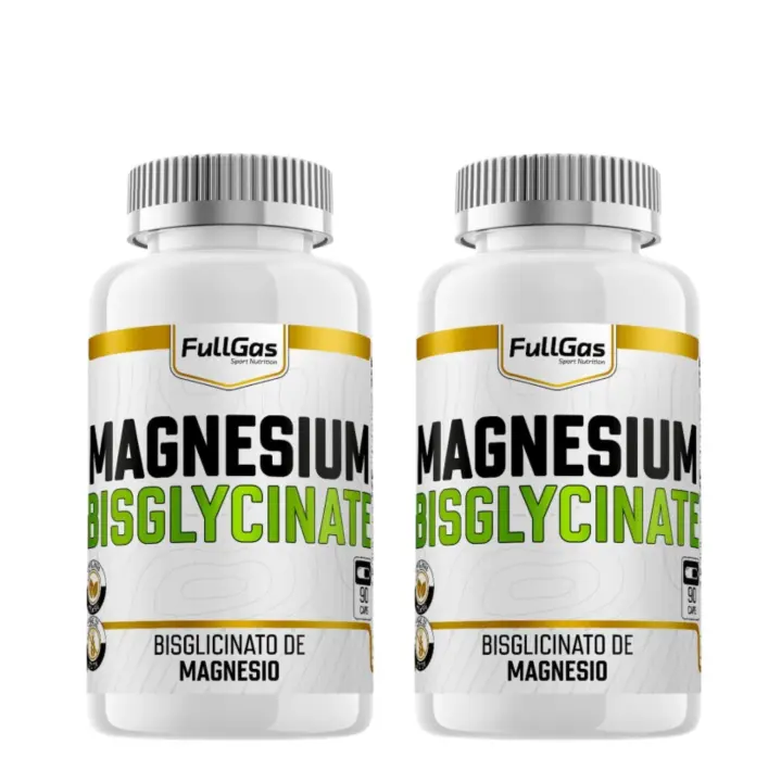 FULLGAS - Pack de 2 Magnesio Bisglicinato 90 cáps - Bisglicinato de magnesio (250 mg) 100% quelado, una de las formas más biodisponibles de mercado. 100% vegano, sin gluten y sin lactosa. - 1
