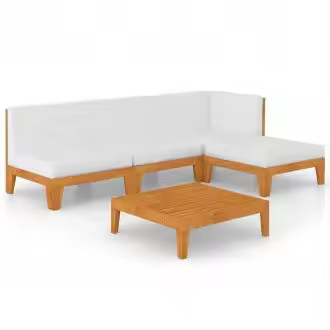 VIDAXL 3058106 conjunto muebles para el jardín fabricado en madera con cojines color blanco crema vida xl - 1