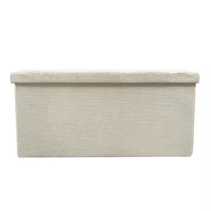 Puff Ottoman Rectangular Tela Plegable 76x38x38cm  Nyana Home  Gran Almacenaje  Estilo Otomano  Tela Resistente - 1
