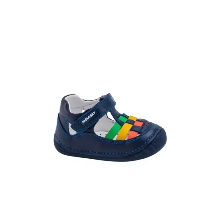 Pablosky Sandalias Piel Azul Jeans Bebé - Antideslizantes y Reforzadas - 1
