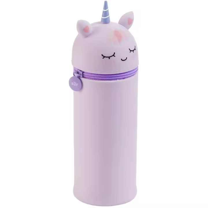 Estuche Portatodo De Silicona 2 en 1  Estuche Y Cubilete De Escritorio Unicornio Kawaii - MiquelRius - 1