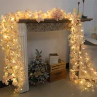 Arbusto De Sake Artificial Con Cadena De Luces Decoración De Boda Y Fiesta Vino De Cerezo De Seda Para Jardín Puerta Y Habitación - details 5