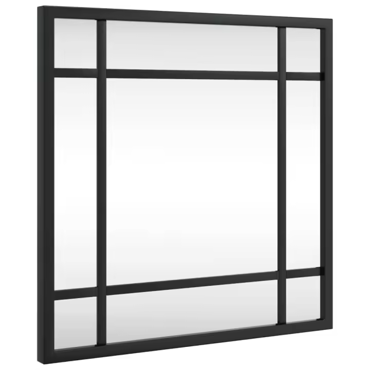 vidaXL Espejo de Pared Cuadrado Decoración Colgante para Salón Hierro Negro Dimensiones 30 x 30 cm,  40 x 40 cm,  30 x 60 cm y mas - 1
