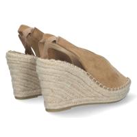 PuntoSalao Sandalias de cuña en yute mujer con pala abierta cordones taupe - details 2