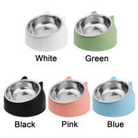 Tazón De Alimentos Para Mascotas De Acero Inoxidable Resistente Al Caídas Con Boca Oblicua Protege La Columna Vertebral Del Cuello Para Gatos Y Perros Durable Y Limpieza Fácil - details 2