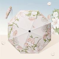 Parasol Plegable Para Mujer Con Protección UV UPF50+ Y Estampado De Flores Sombrilla De Lluvia Y Sol Con Recubrimiento De Vinilo Protección Solar Para Adultos - details 10