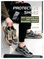 Zapatos de Trabajo de Moda Antichoque con Punta de Acero Cómodos Resistentes a la Perforación y Antideslizantes para Hombres - details 0