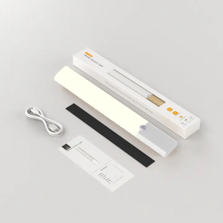 Luz De Sensor De Movimiento Recargable Tipo C Luz Nocturna Para Armario De Cocina Y Dormitorio Iluminación Interior Rectangular Incluye Batería - 1