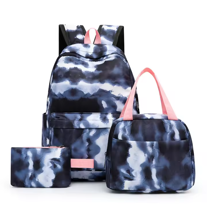 Nueva Moda Mochila Tres Piezas Casual Para Estudiantes Bolsa De Almuerzo Escolar Tres-en-un Bolsa De Hombro Estilo Campus - 1