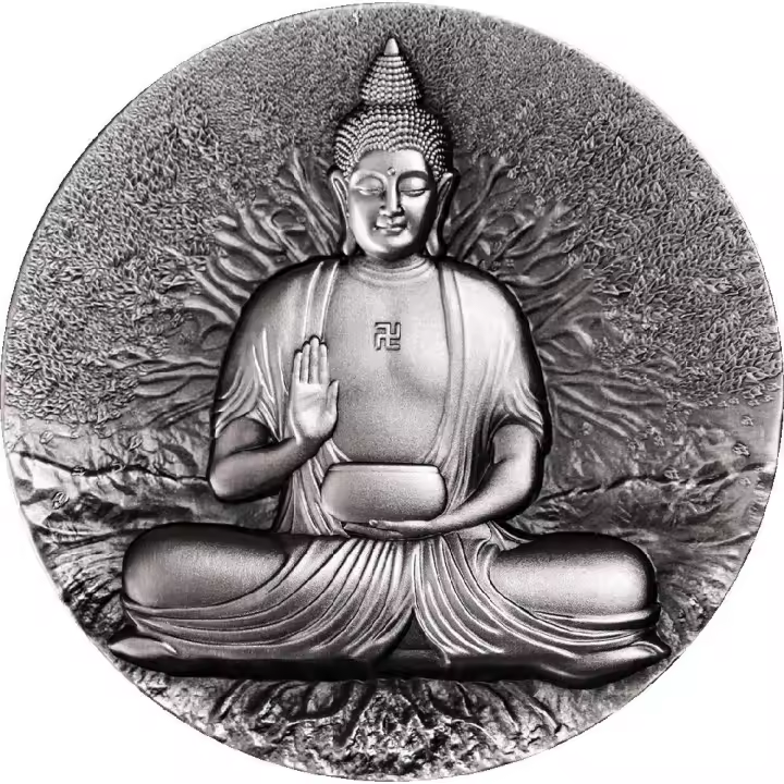 BUDA Creador del Budismo 2 Oz Moneda Plata 2000 Francos Gabón 2025 - 1
