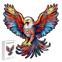 Puzzle De Madera En Forma Irregular De Águila Caja De Regalo Para Agradecimiento Y Navidad Alivio Del Estrés Adulto Personalizable - details 0