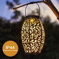 Lámparas Solares Colgantes Impermeables Con Mango Para Jardín Decorativas Para Patio Porche Camino Luz Solar Exterior Con Manija De Metal - details 1