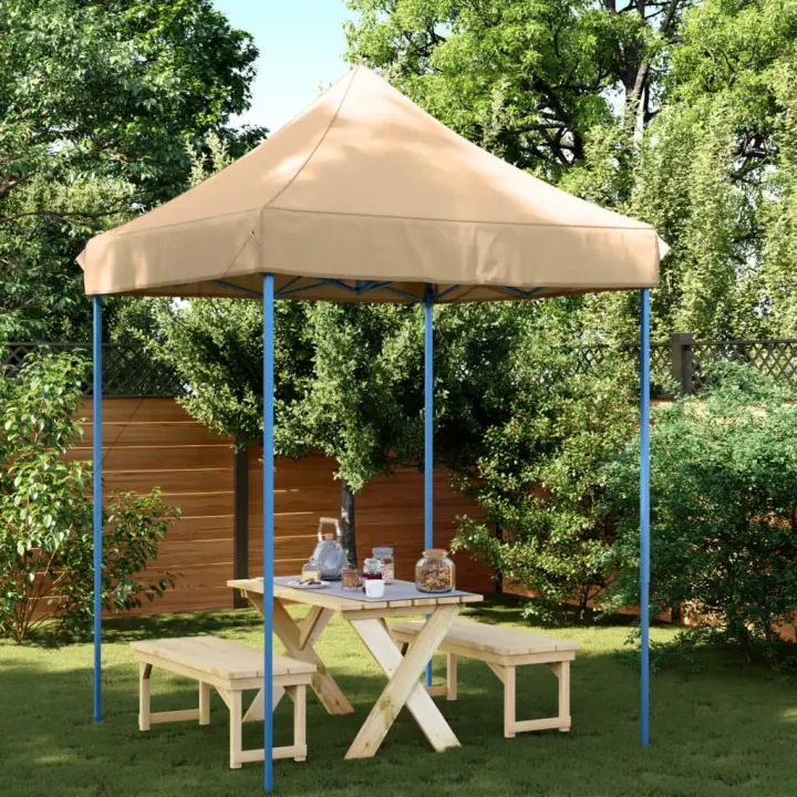 vidaXL Tienda de fiesta plegable Pop-Up beige 200x200x306 cm - 1